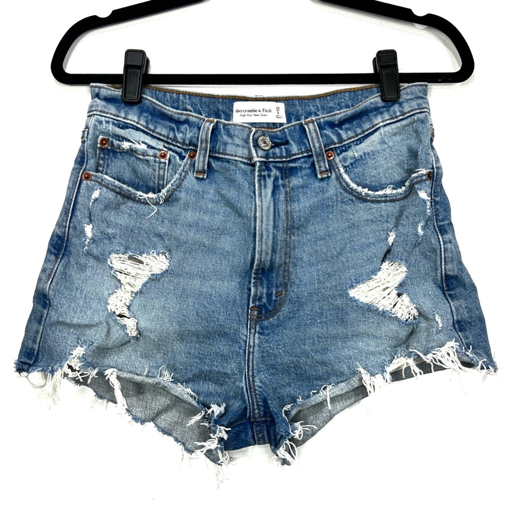 Abercrombie & Fitch Blue Distressed Jean Shorts